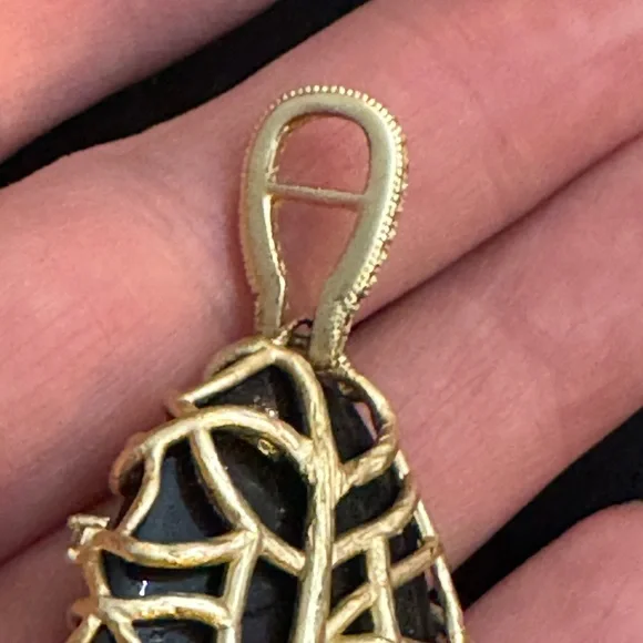 Vintage Kendra Scott Payton Luxe Nest Black and Gold Pendant *No Chain*